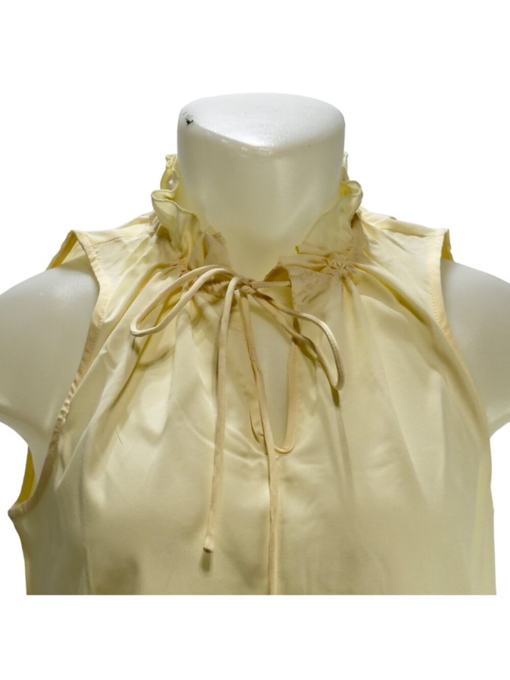Buckhead Betties Ecru Coquette Ruffle Tied Collar Romantic Blouse Womens Size S - Picture 4 of 9